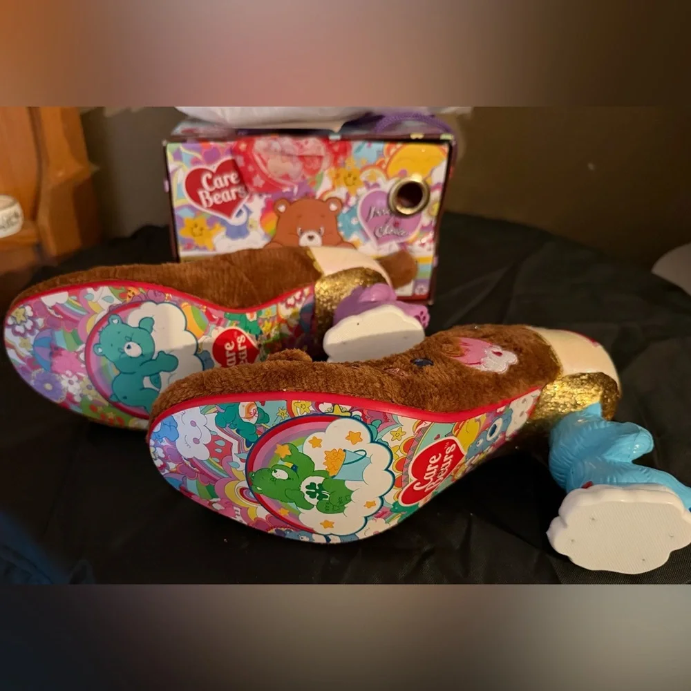 Irregular Choice Tenderheart Cuddles Carebear Statement Heels, Brown 9/40.